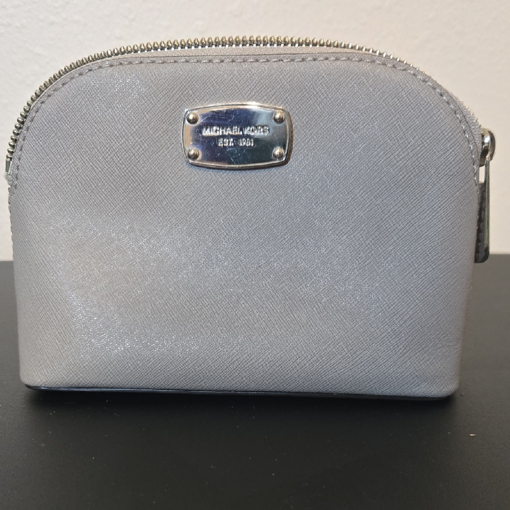 Michael Kors Shimmering Silver Cosmetic Case